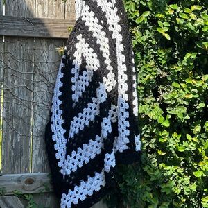 Black and White Crochet Blanket